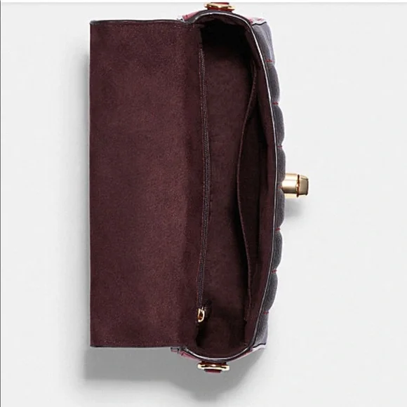 Coach Marlie Top Handle Satchel In Signature Canvas Handbag Bag Brown Red - Picture 6 of 13